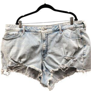 NWT Old Navy High Rise Curvy OG Straight Denim Jean Shorts Womens 22 Blue
